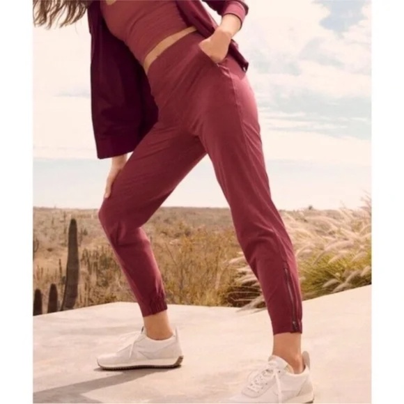 Old Navy Sz M Stretch Brooklyn Heights High Rise Jogger Pants Ankle Zipper - Picture 1 of 9